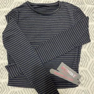 ROMWE STPL Stripped Crop Full Sleeve T, Size S, Condition is Brand New with Tag